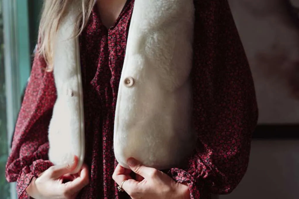 Wollweste Bubble Shorty - Flat White