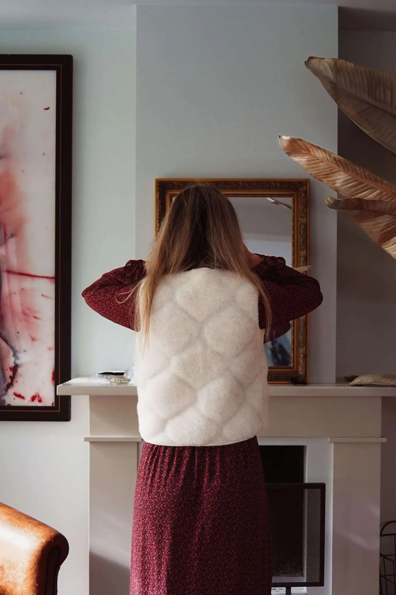 Wollweste Bubble Shorty - Flat White