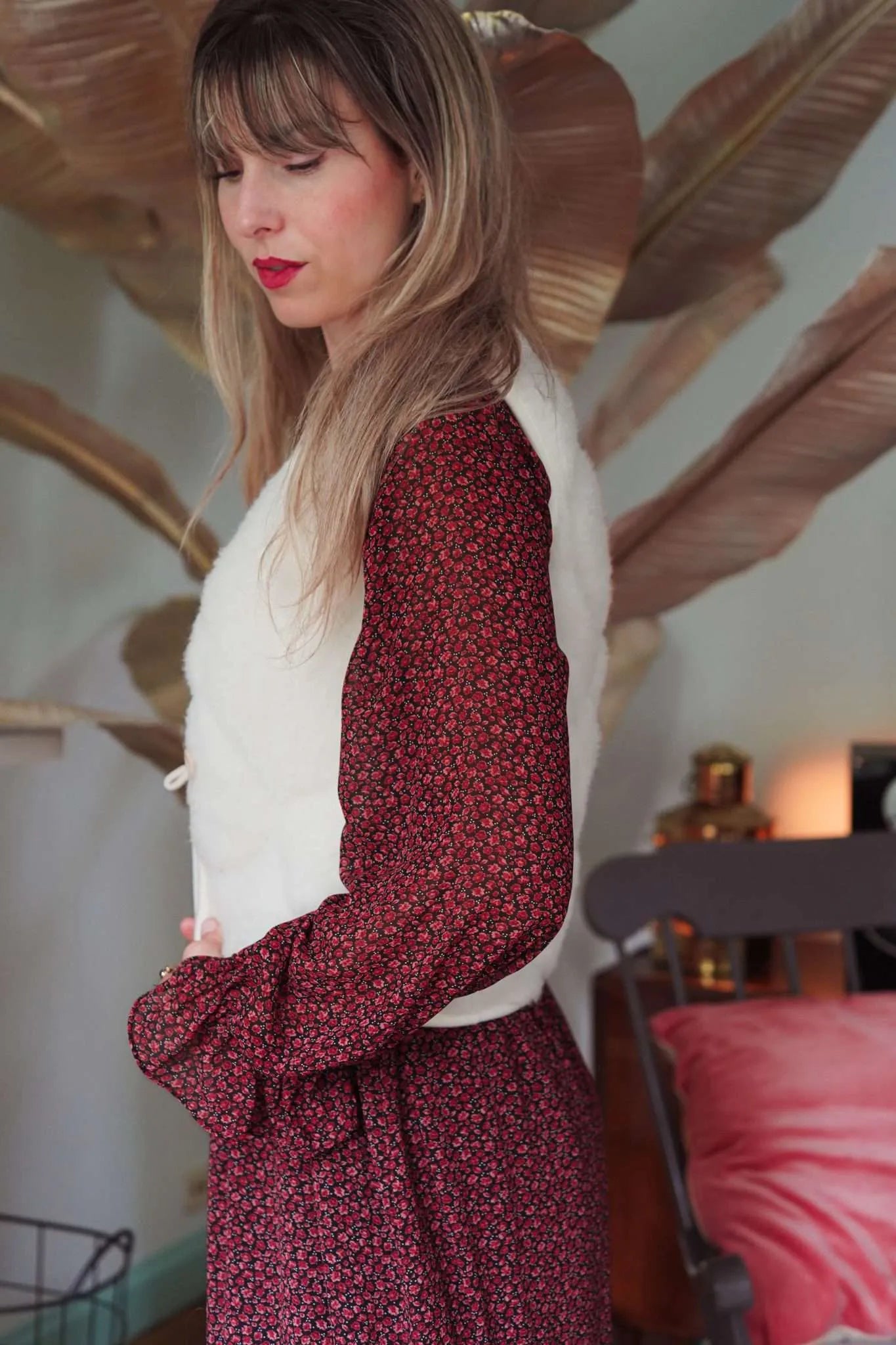 Wollweste Bubble Shorty - Flat White