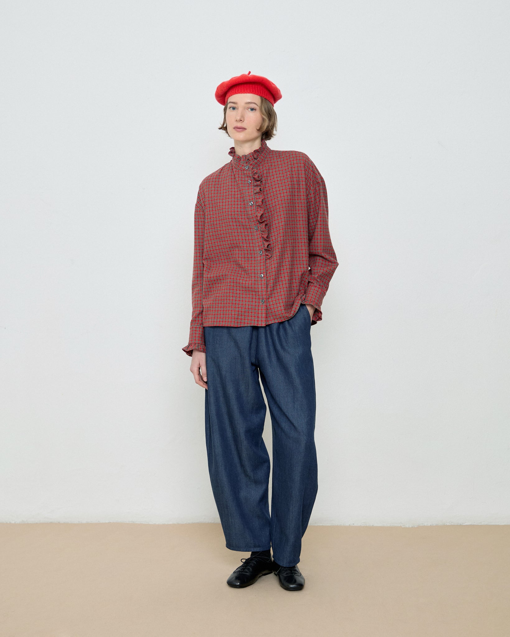 Ella Checks Shirt - Red