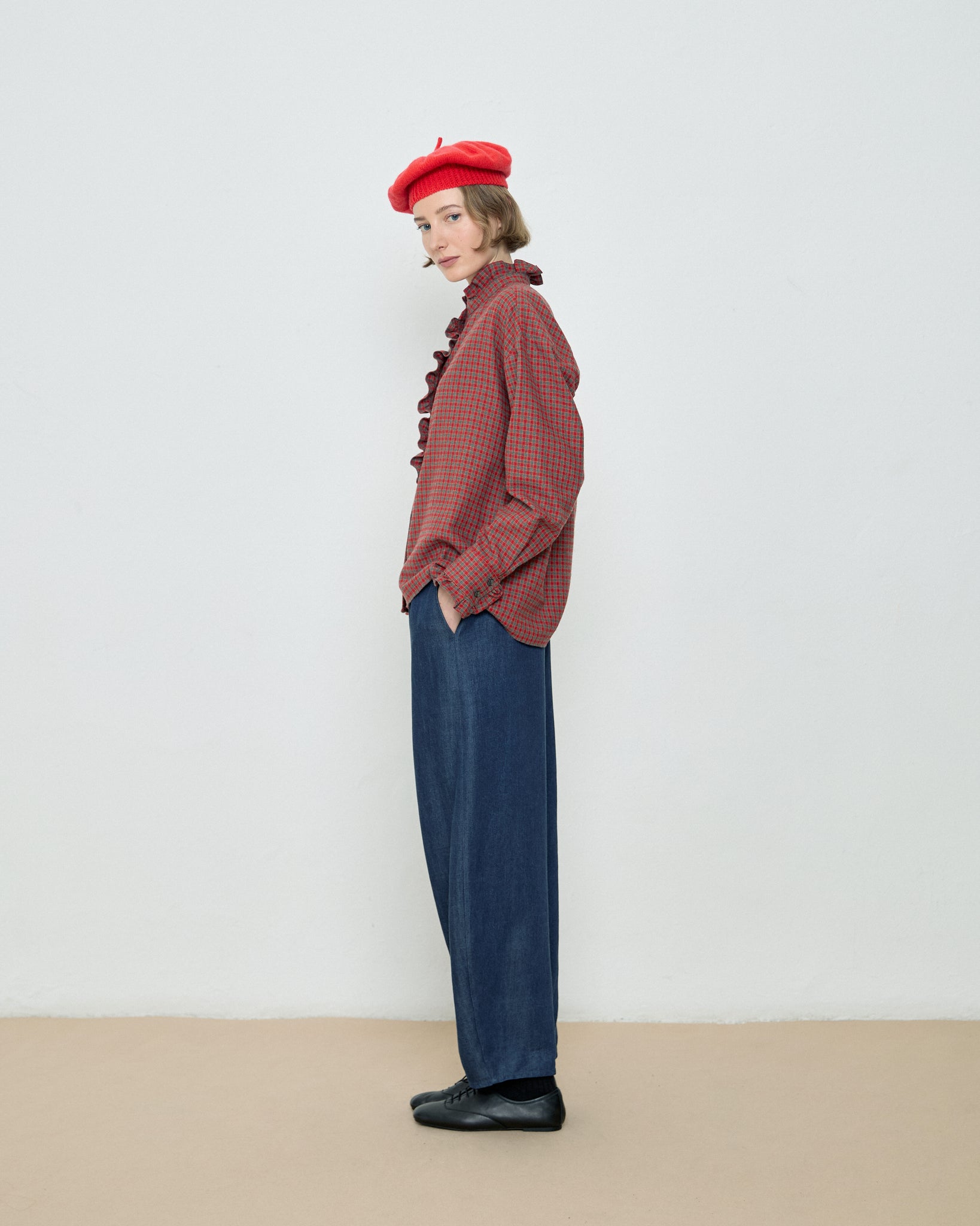 Ella Checks Shirt - Red