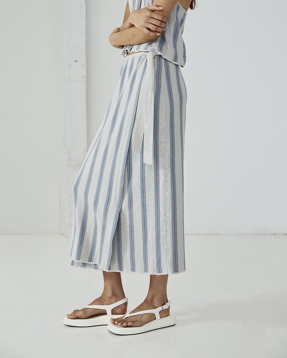 Fang Skirt - Light Grey And Blue