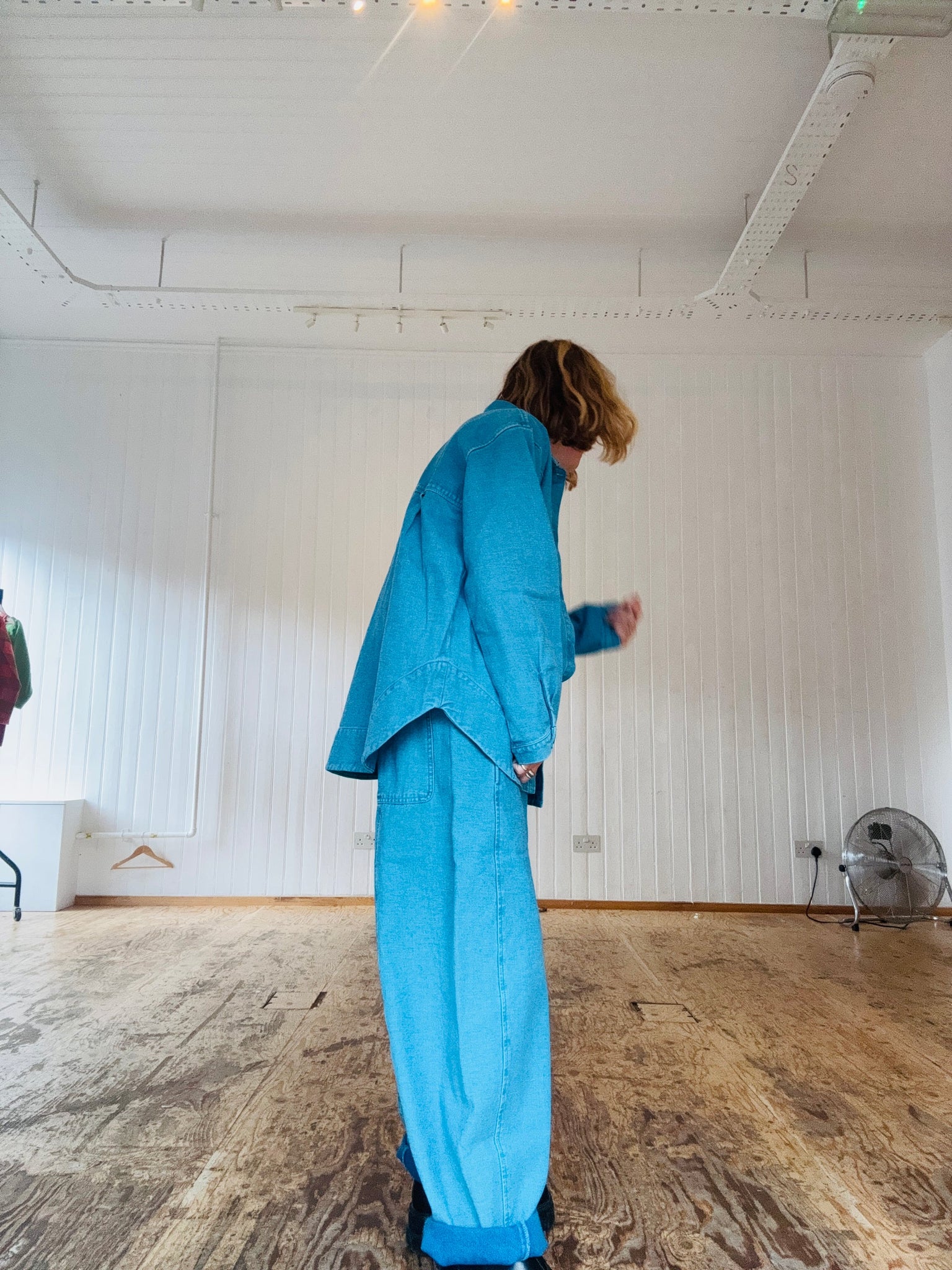MANU OVERDYE DENIM TROUSERS ADULT - Turquoise