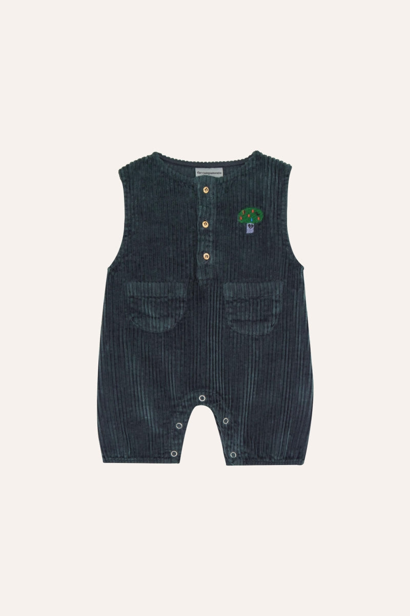 Corduroy Baby Romper - Grey