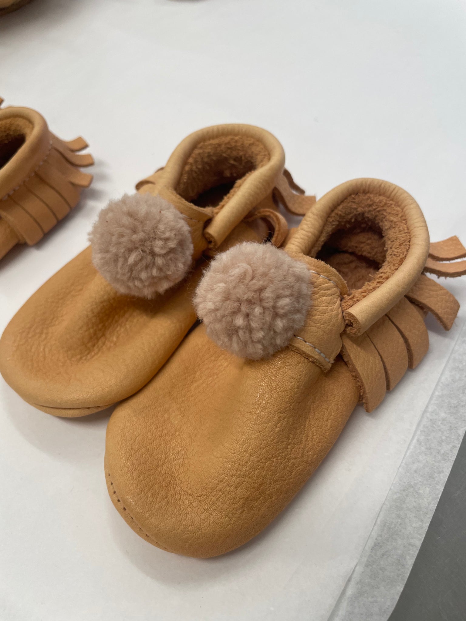 Bonbon Leder Mokassins sand