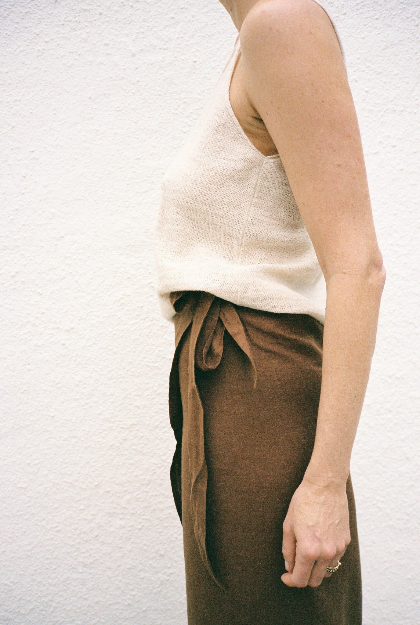 Linen Wrap Skirt Rio - Wood