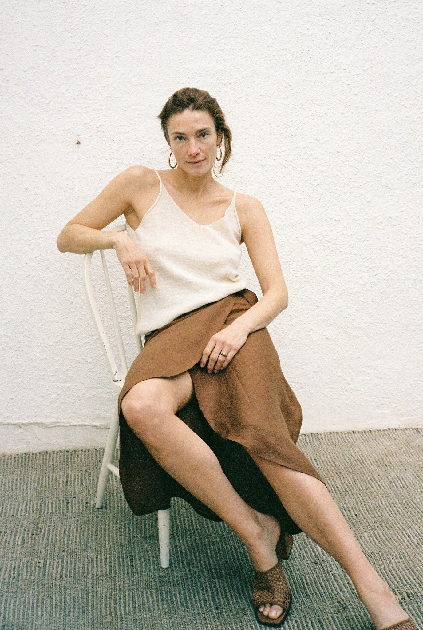 Linen Wrap Skirt Rio - Wood