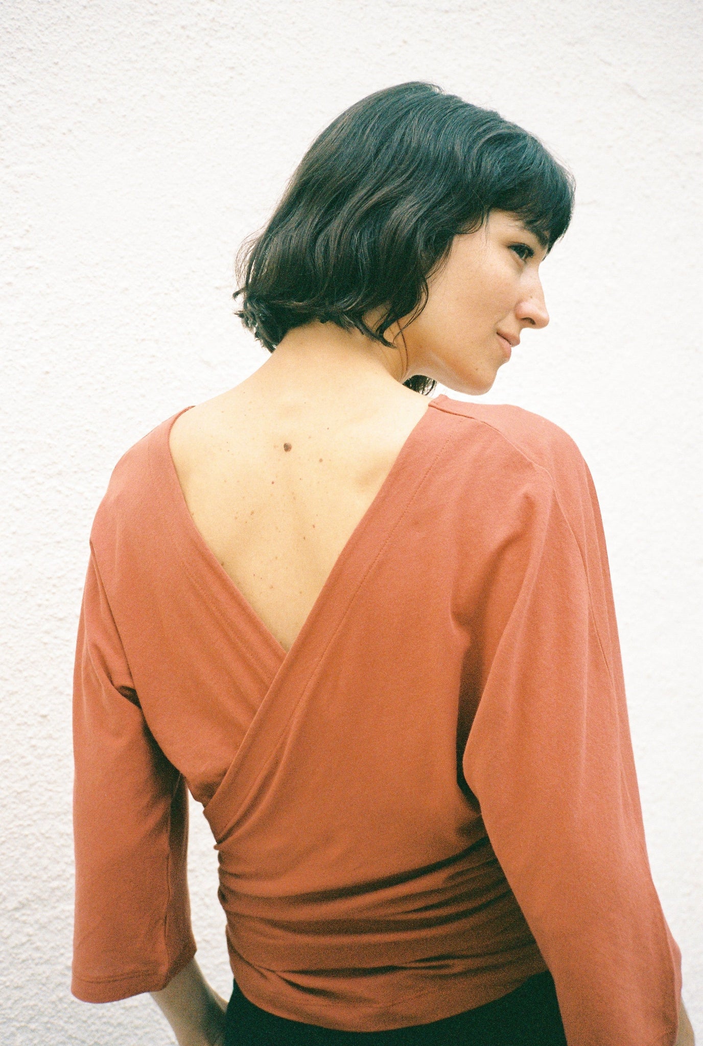 Mia Jersey Wraptop - Brick