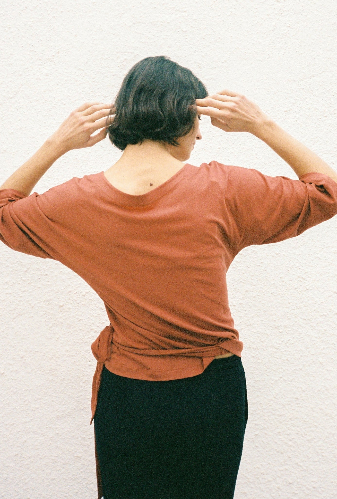 Mia Jersey Wraptop - Brick