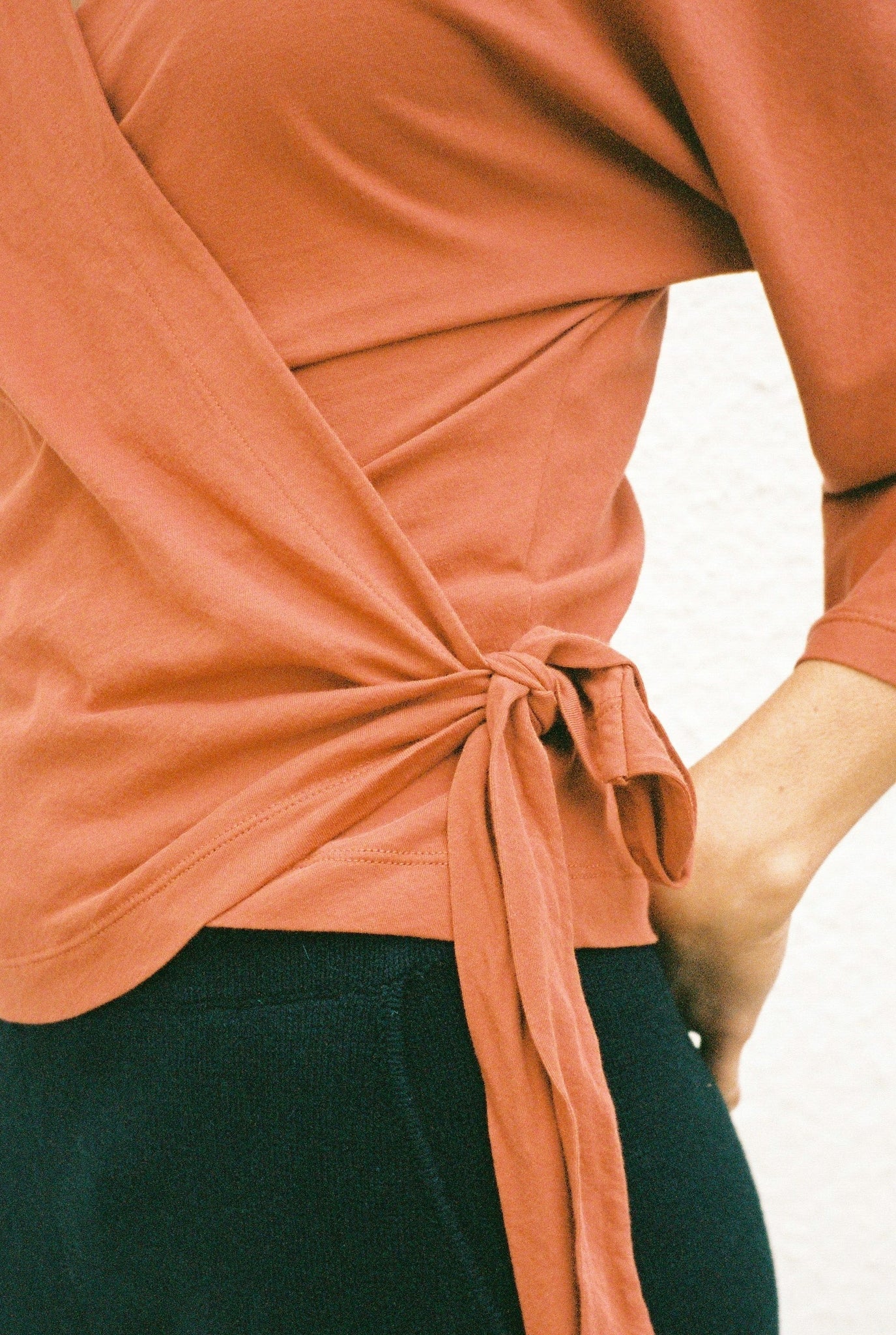 Mia Jersey Wraptop - Brick