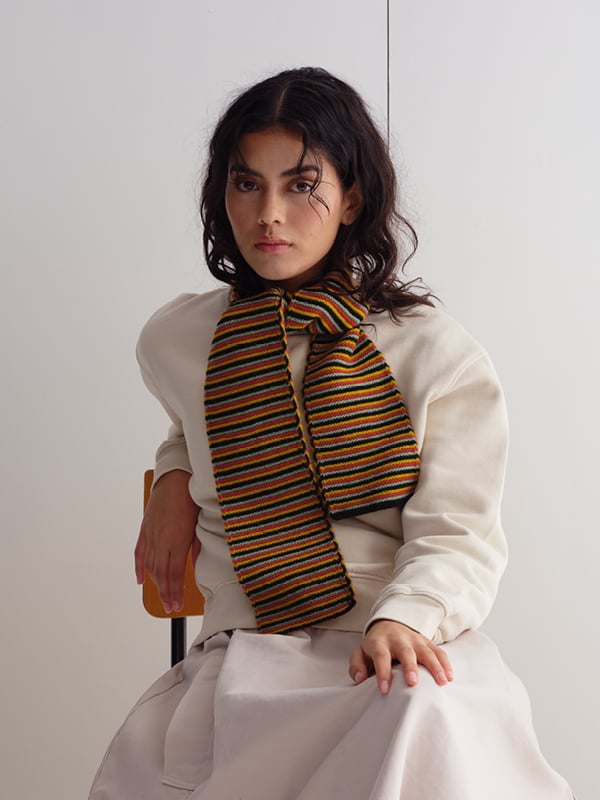 SMALL MULTICOLOUR GARTER STITCH SCARF - Multicolour