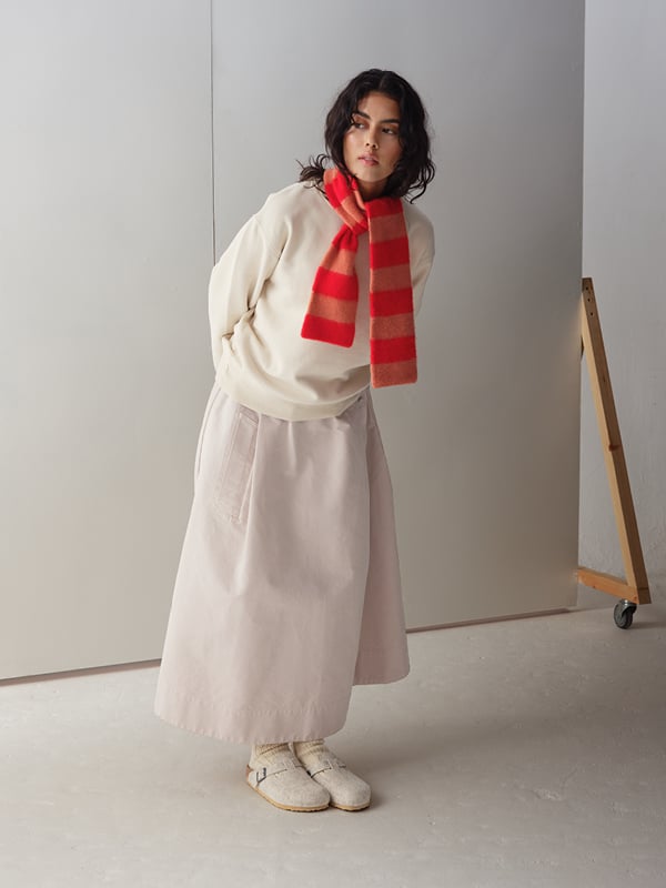 SMALL BRUSHED STRIPE SCARF - Poppy & Plaster
