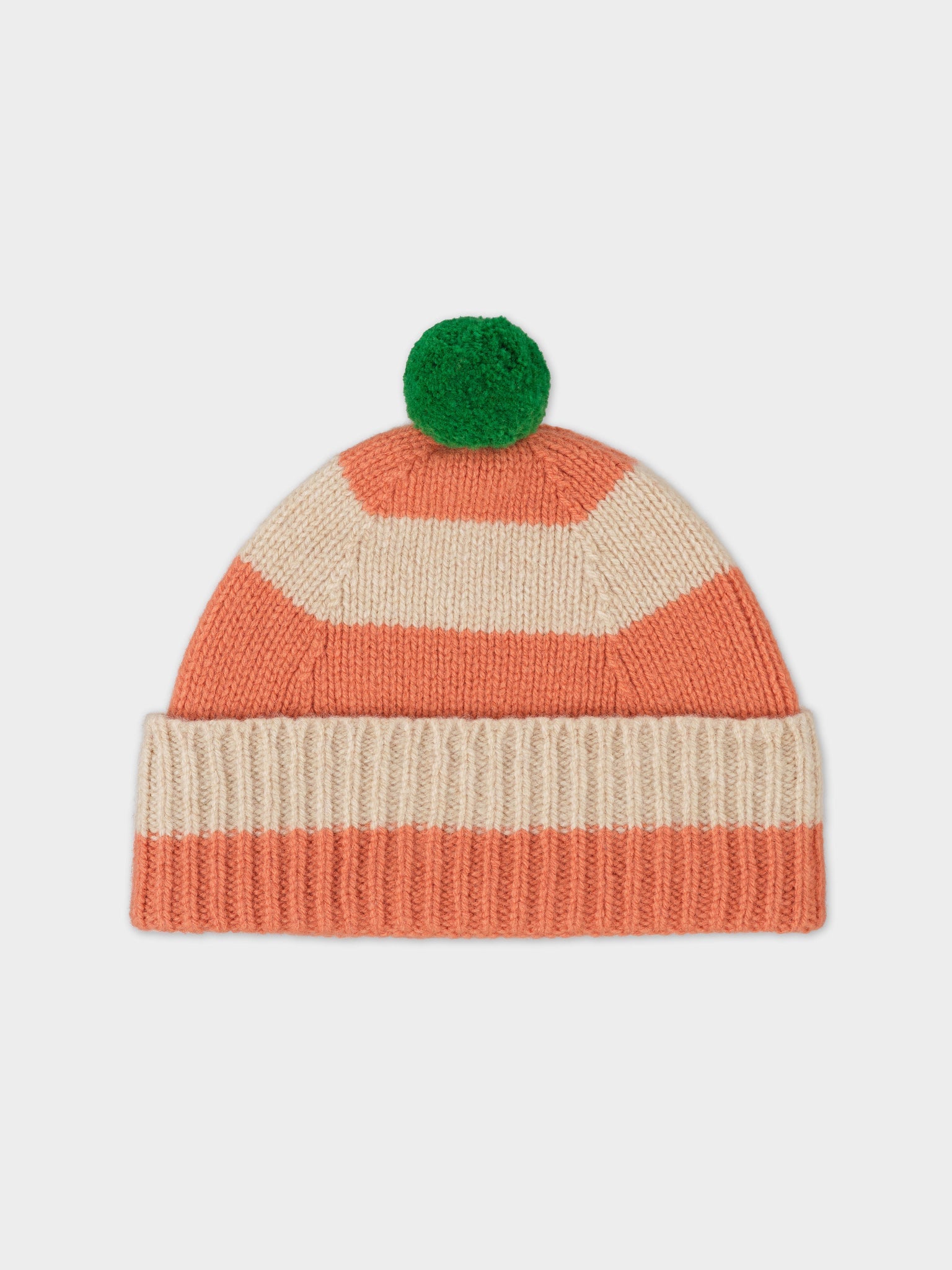 Stripe Pompom Hat -  Plaster & Oatmeal