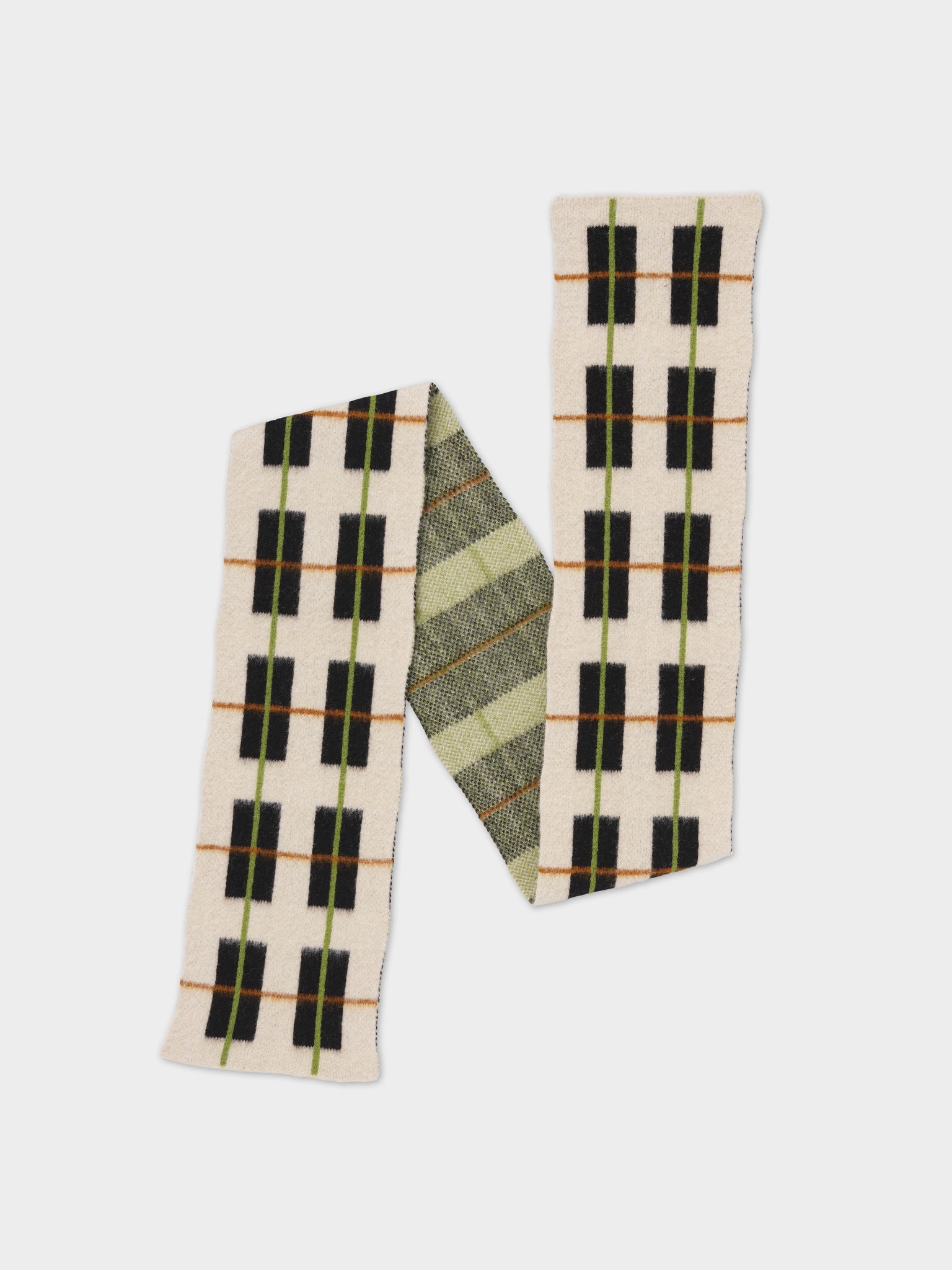 Brushed Tartan Scarf - Oatmeal