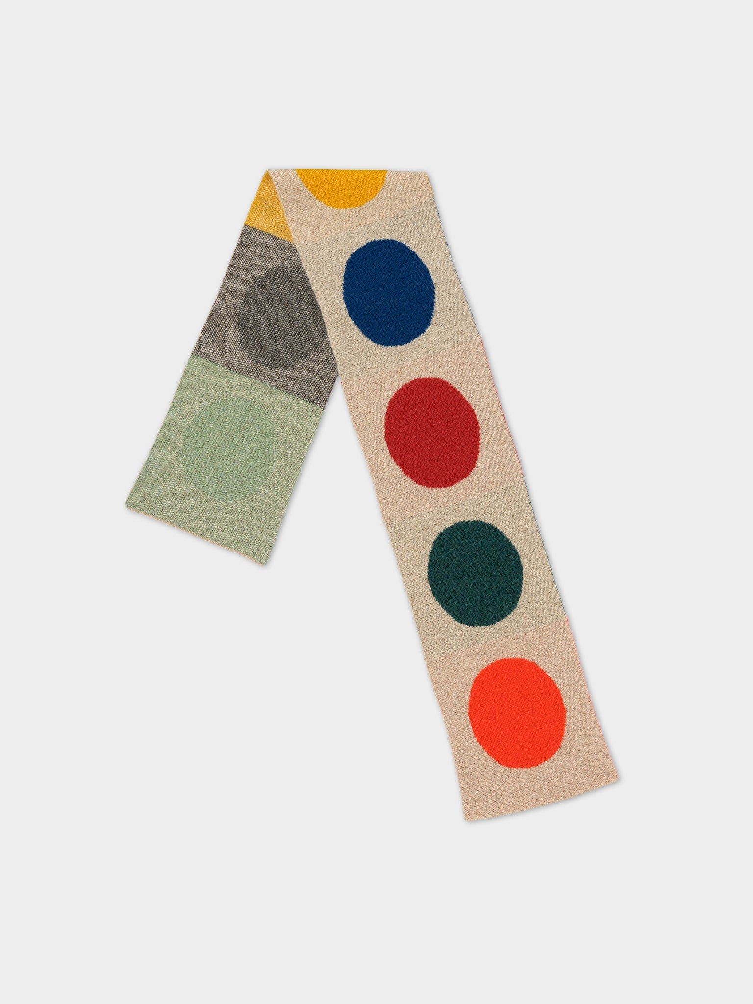 SMALL MULTICOLOUR SPOT SCARF - Oatmeal
