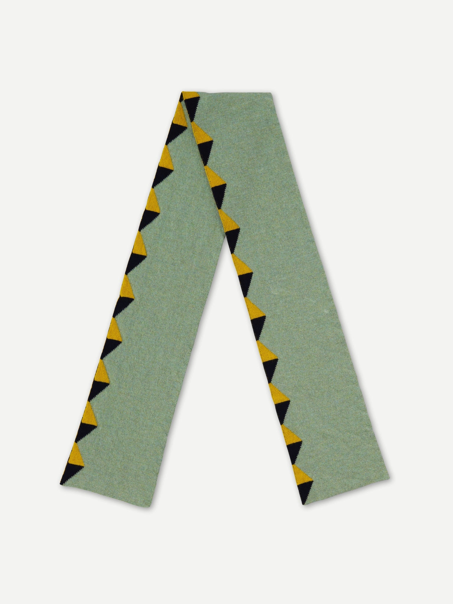 SMALL TRIANGLES EDGE SCARF - SAGE