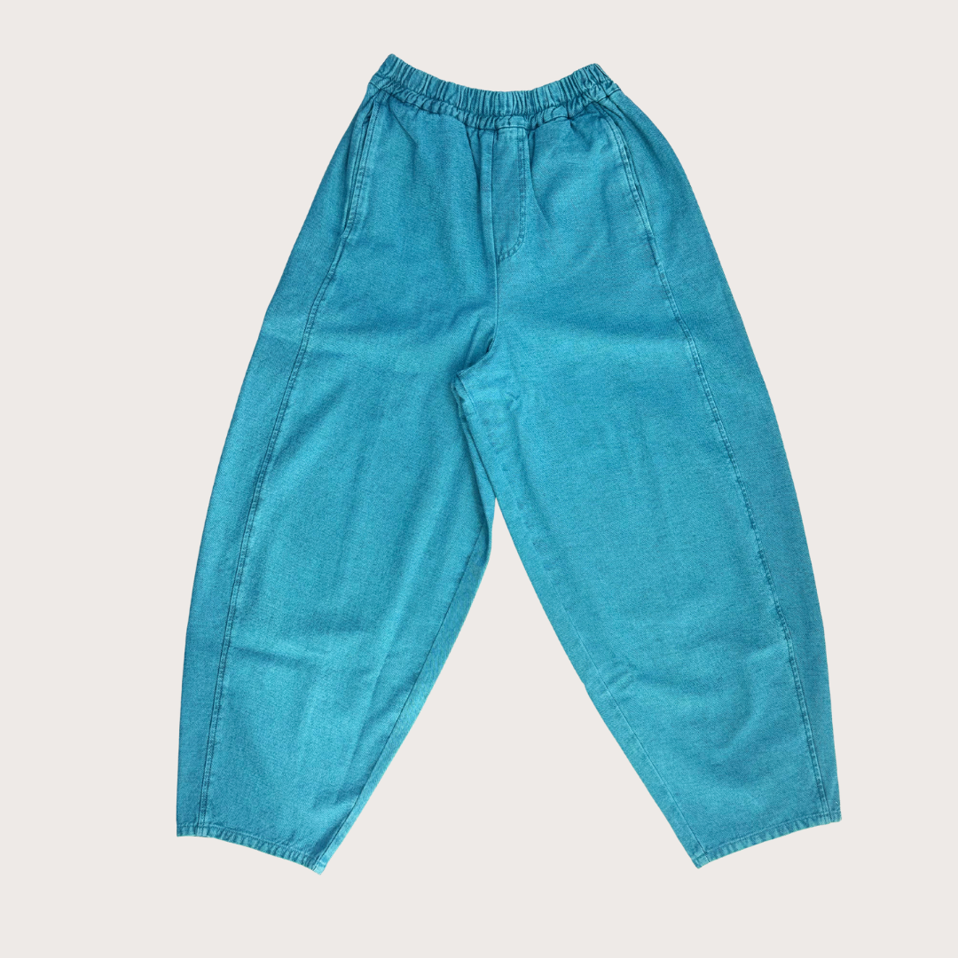 MANU OVERDYE DENIM TROUSERS ADULT - Turquoise