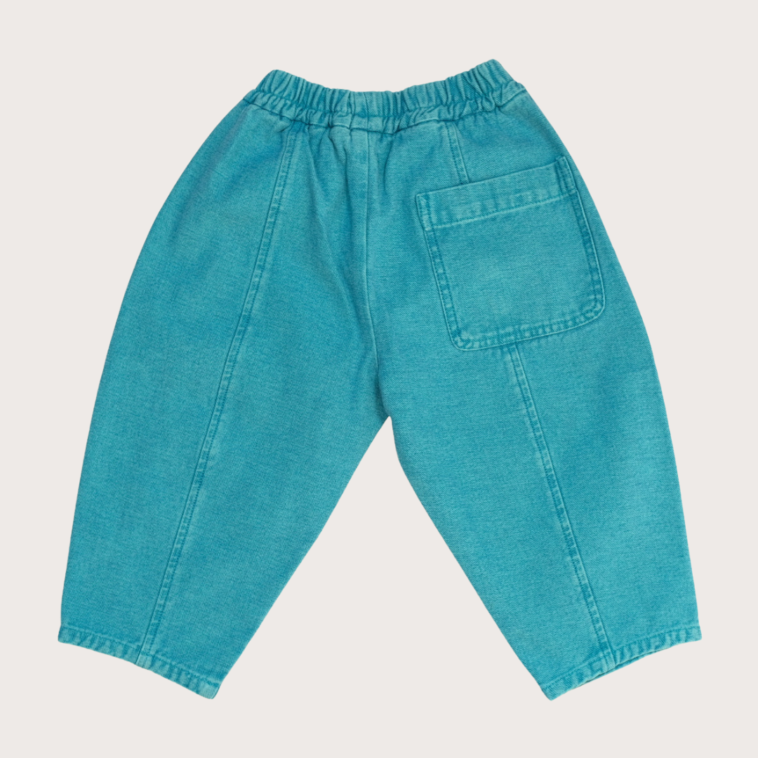 Manu Turquoise Overdyed Denim Hosen