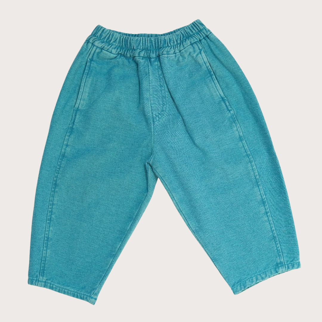 Manu Turquoise Overdyed Denim Hosen