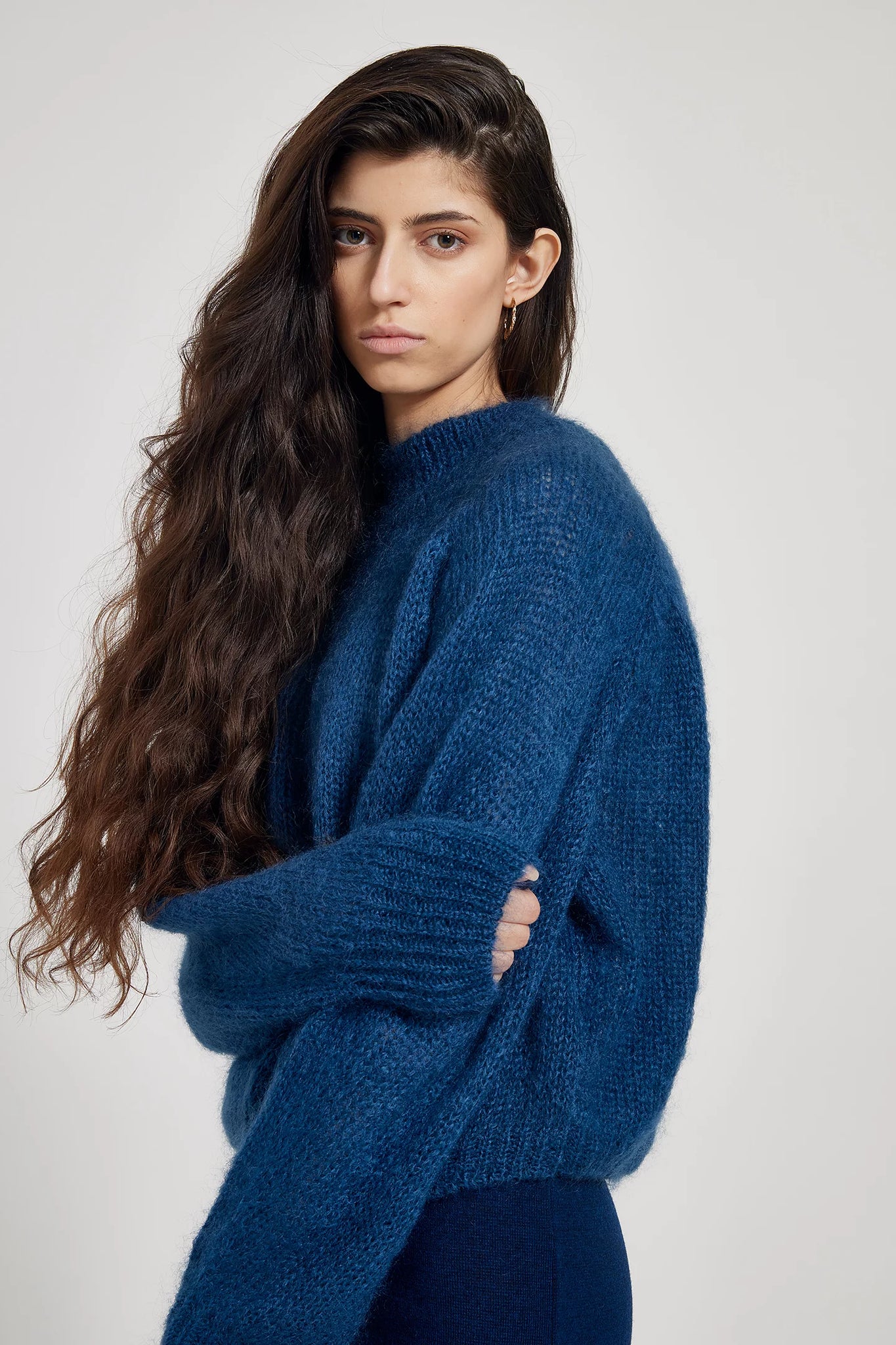 Faye silk mohair sweater – Lazuli blue