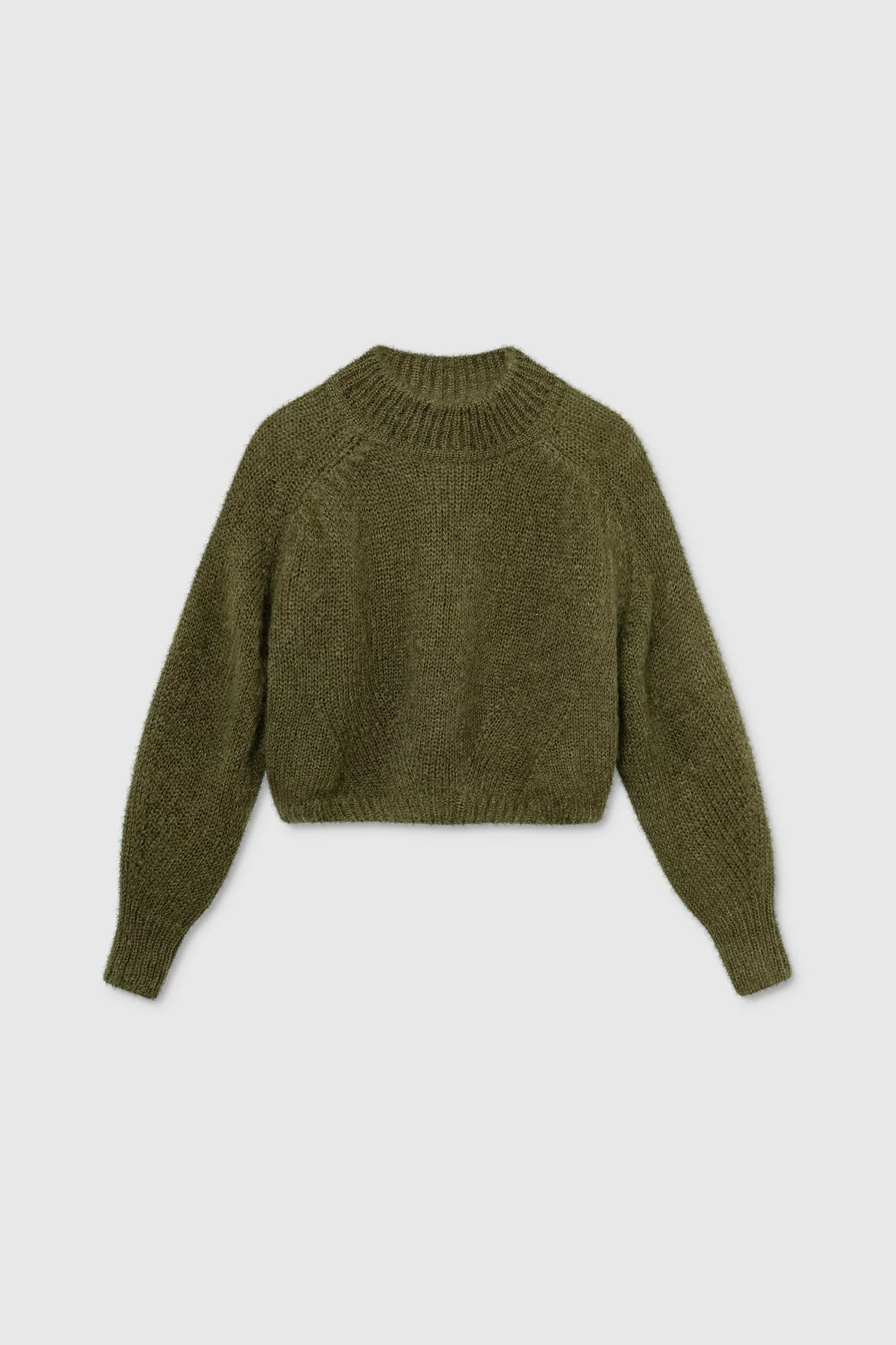 Faye chunky mohair silk sweater – Lizard green