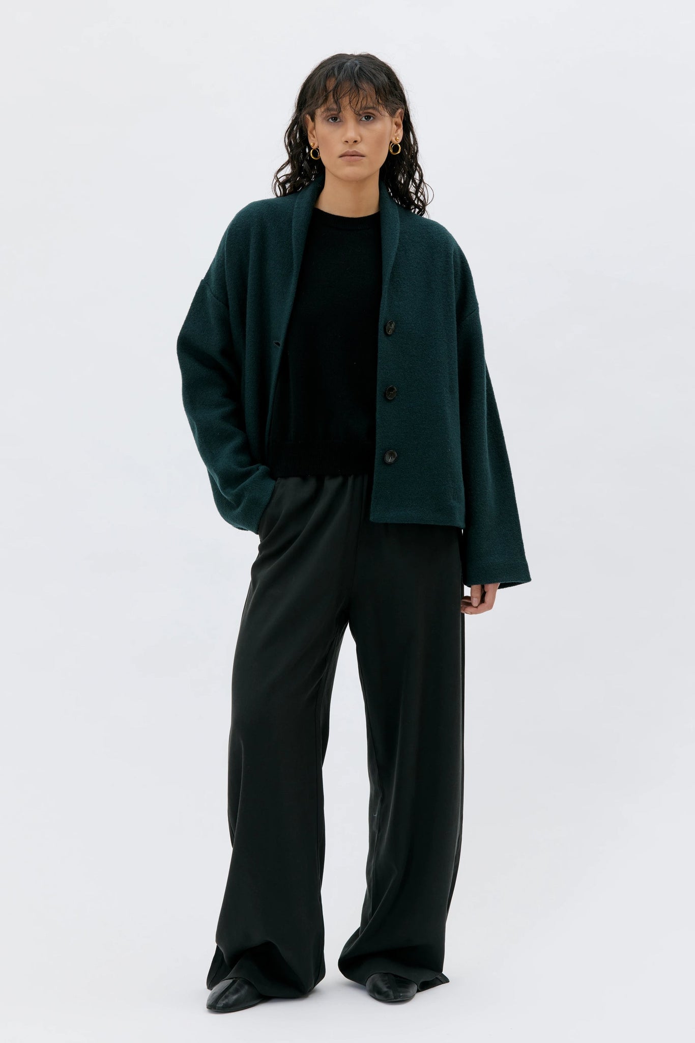 Hale Boiled Wool Jacket – Dark Bottle Green