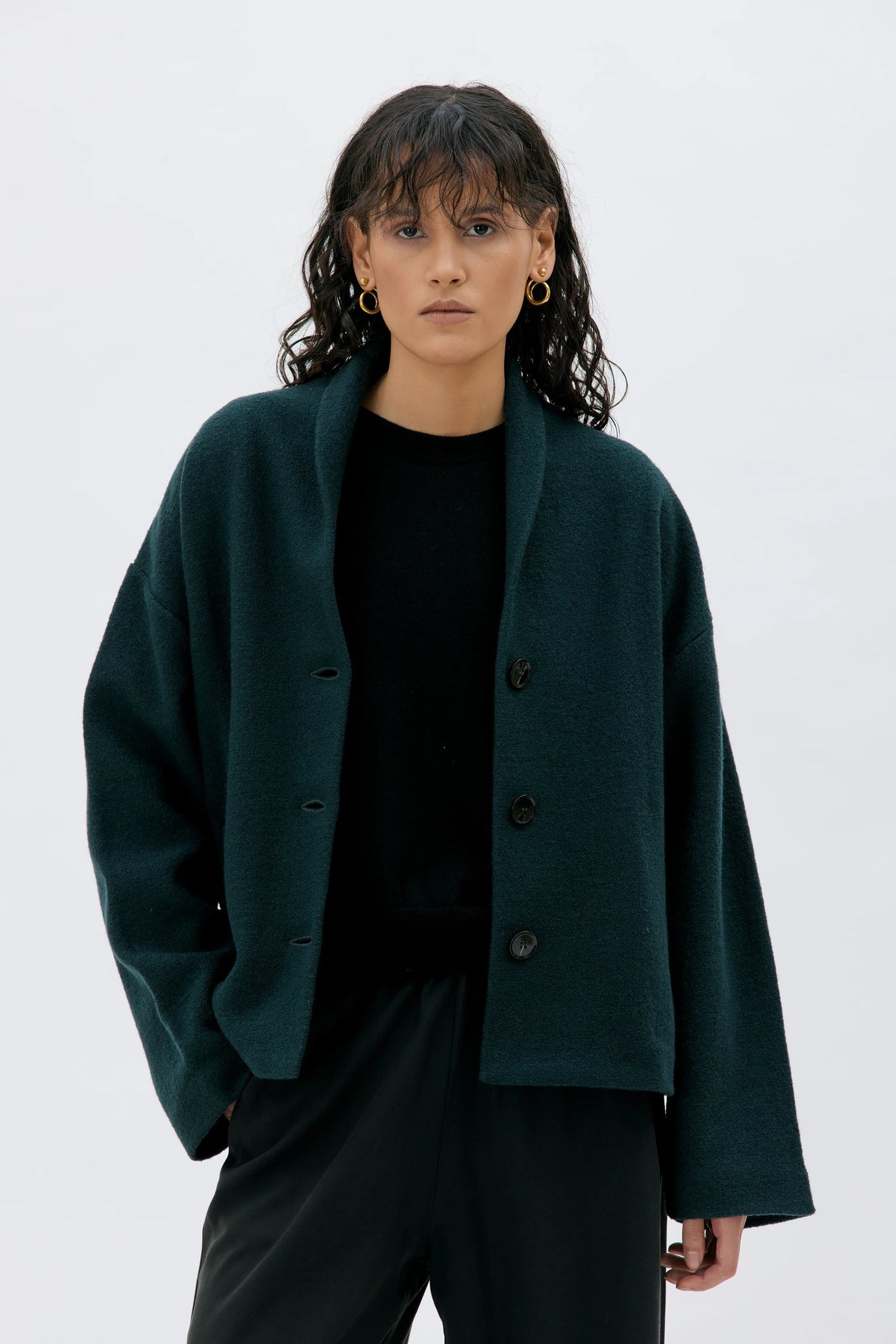 Hale Boiled Wool Jacket – Dark Bottle Green