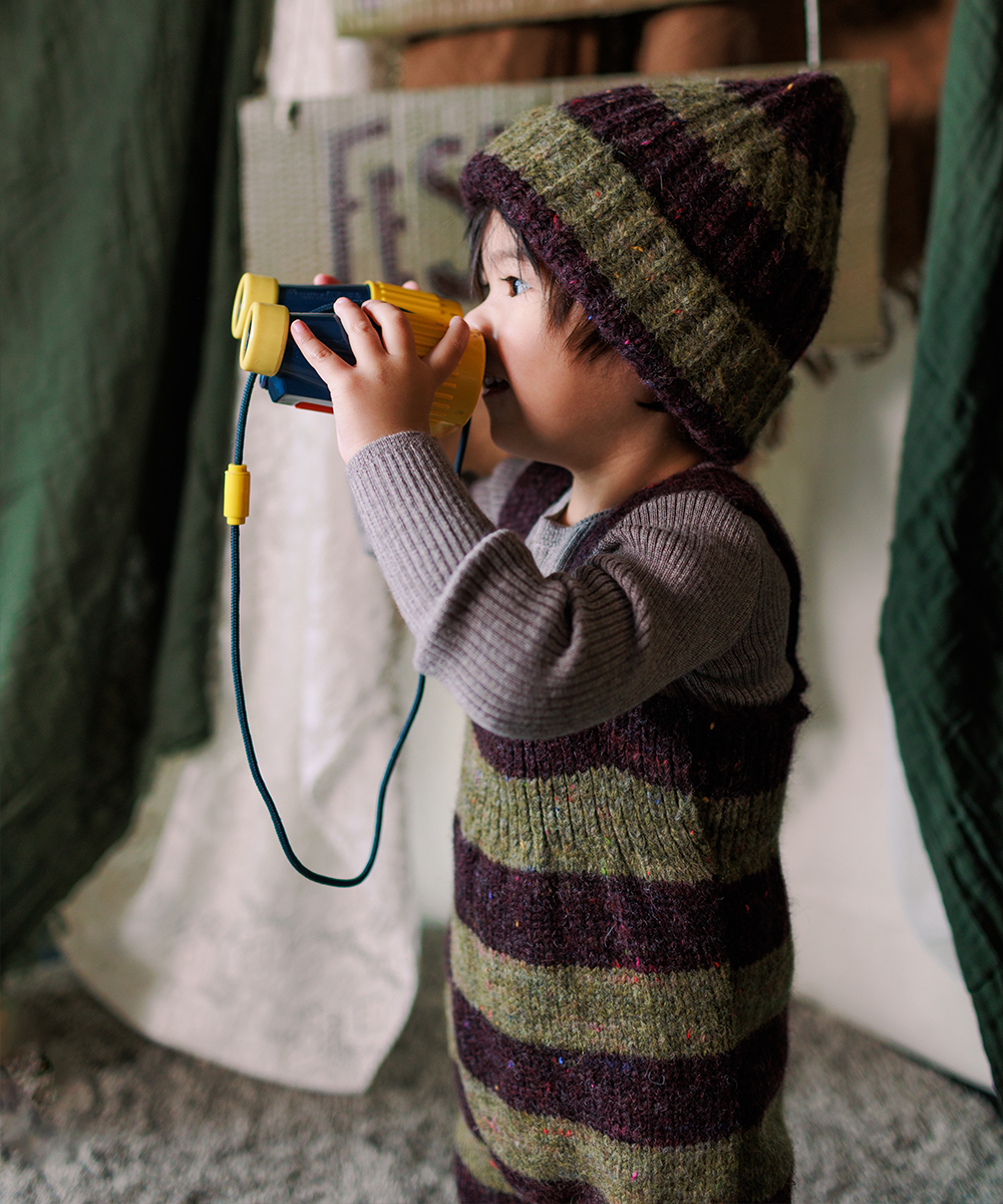 Moya Dungarees - Nettle | Fig Stripe