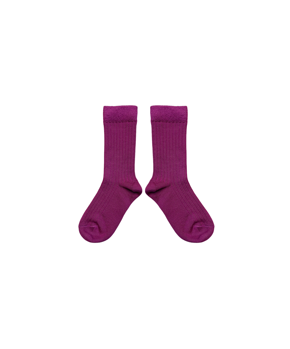 Short Merino Wool Socks -Violet