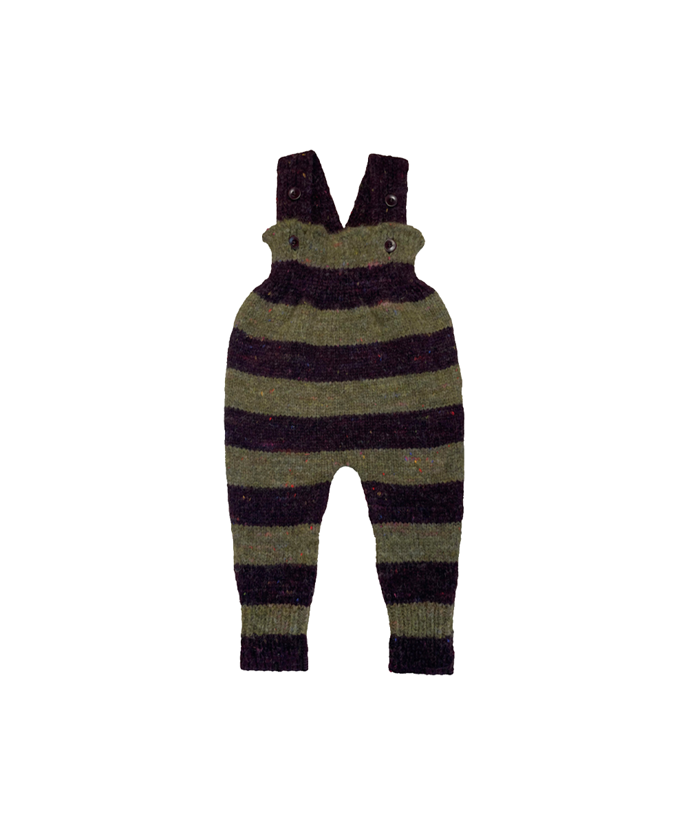 Moya Dungarees - Nettle | Fig Stripe
