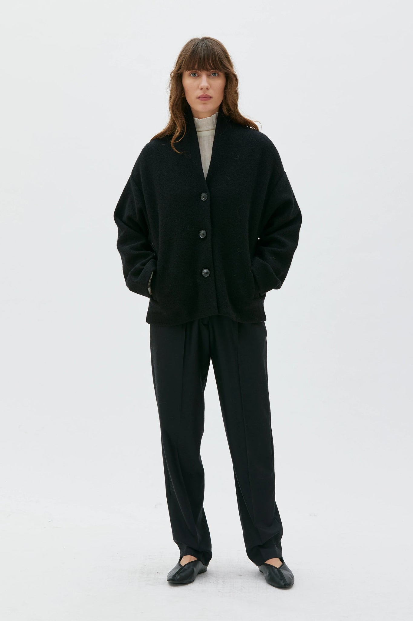 Hale Boiled Wool Jacket – Black