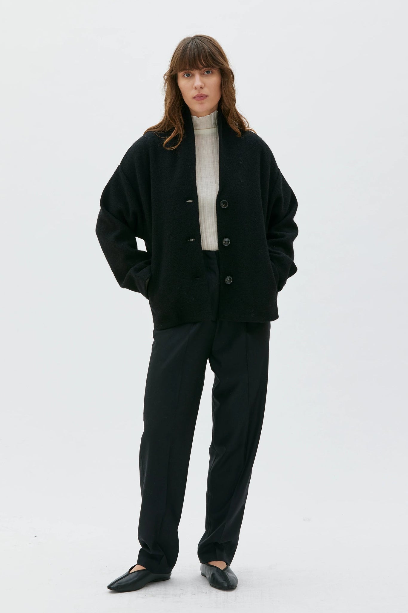 Hale Boiled Wool Jacket – Black