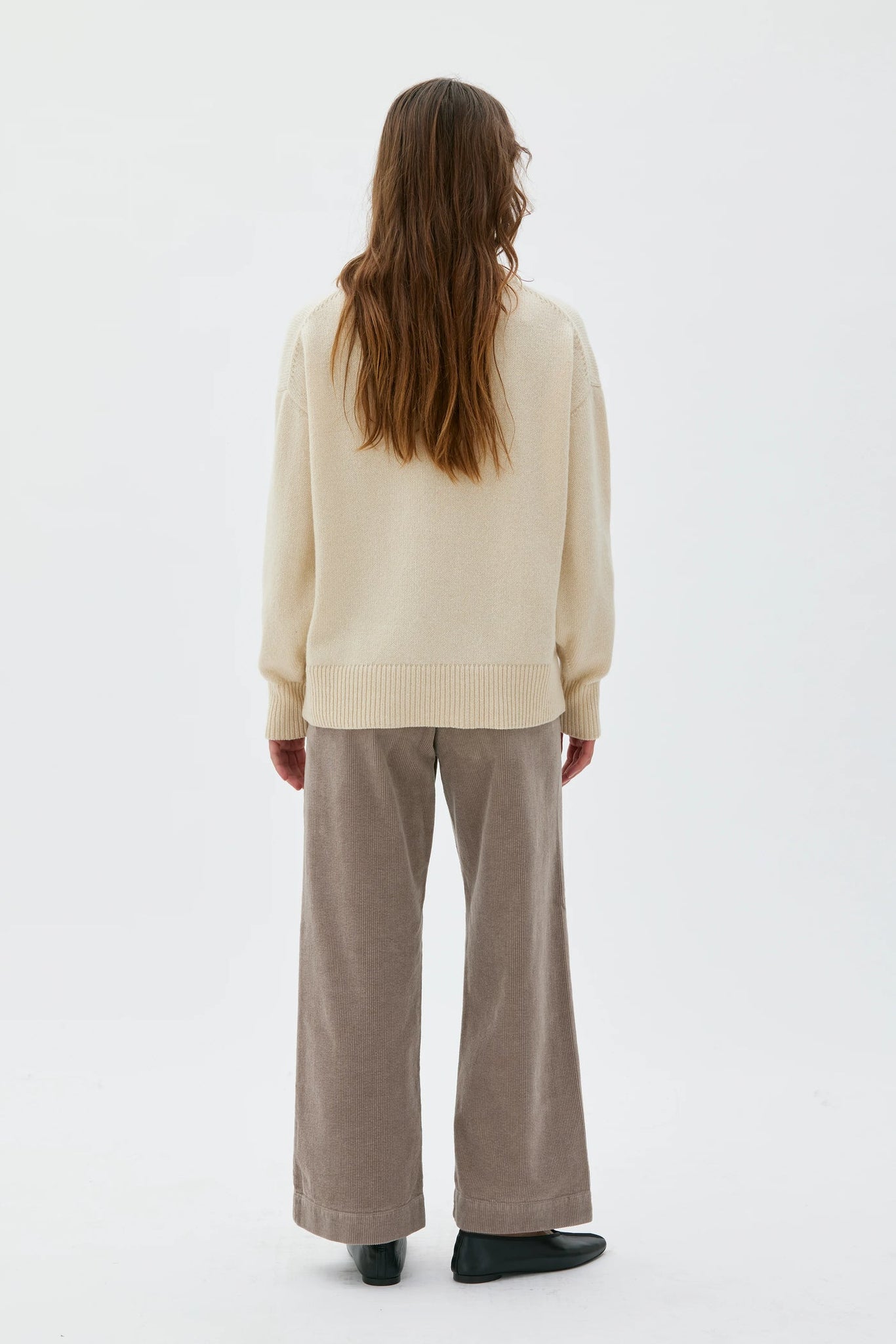 Lail Cropped Corduroy Trousers - Taupe Melange