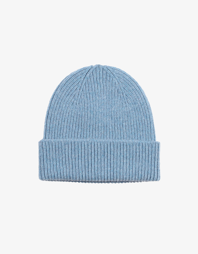 MERINO WOOL BEANIE - stone blue