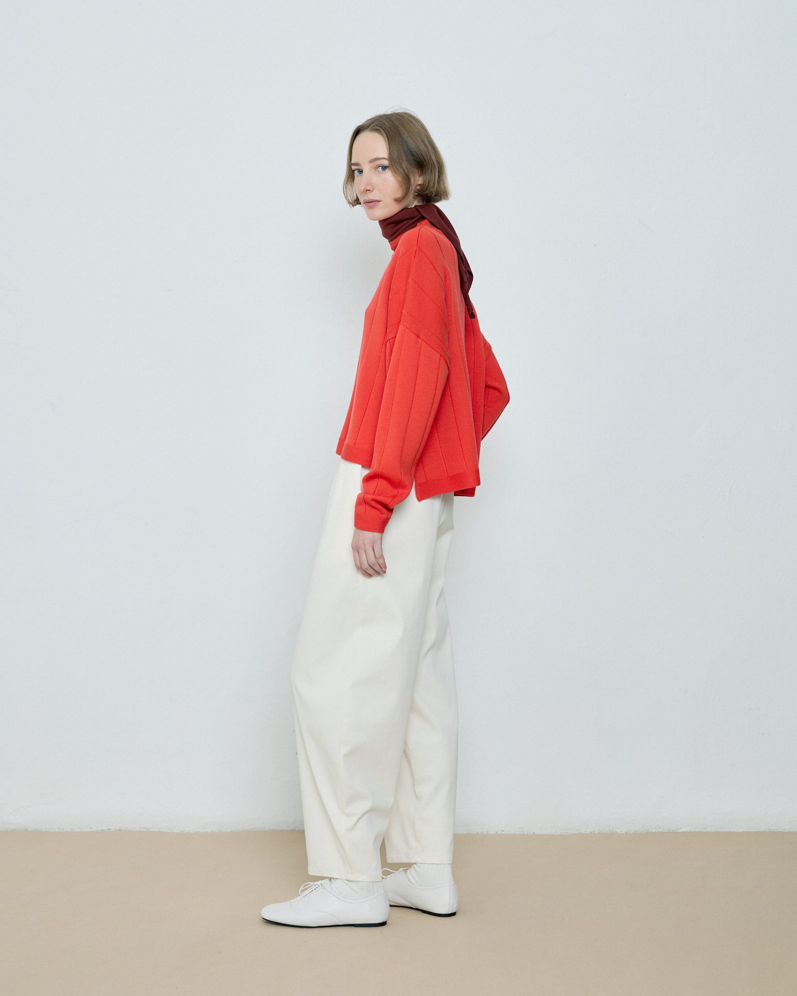 Montie Sweater - Tomato / Charcoal