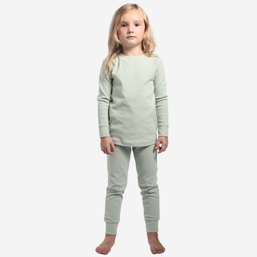 Sleep Tight Pajamas - Rib Aqua Grey