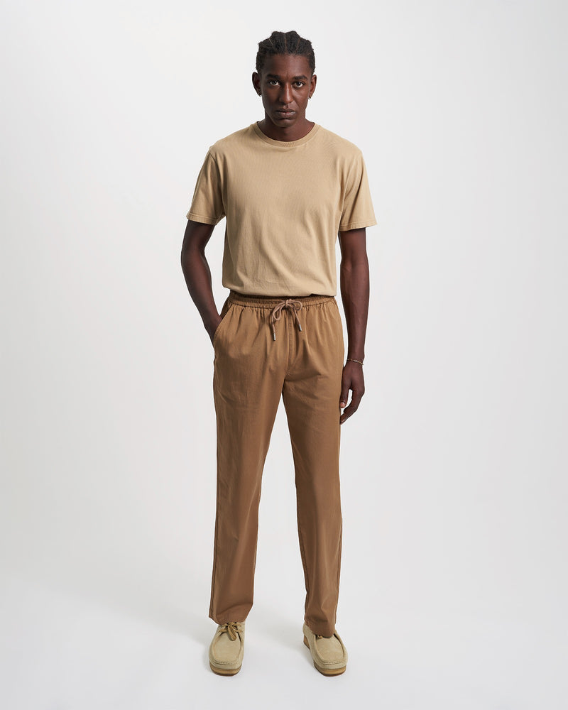 Organic Twill Pants - Deep Black / Ginger Brown