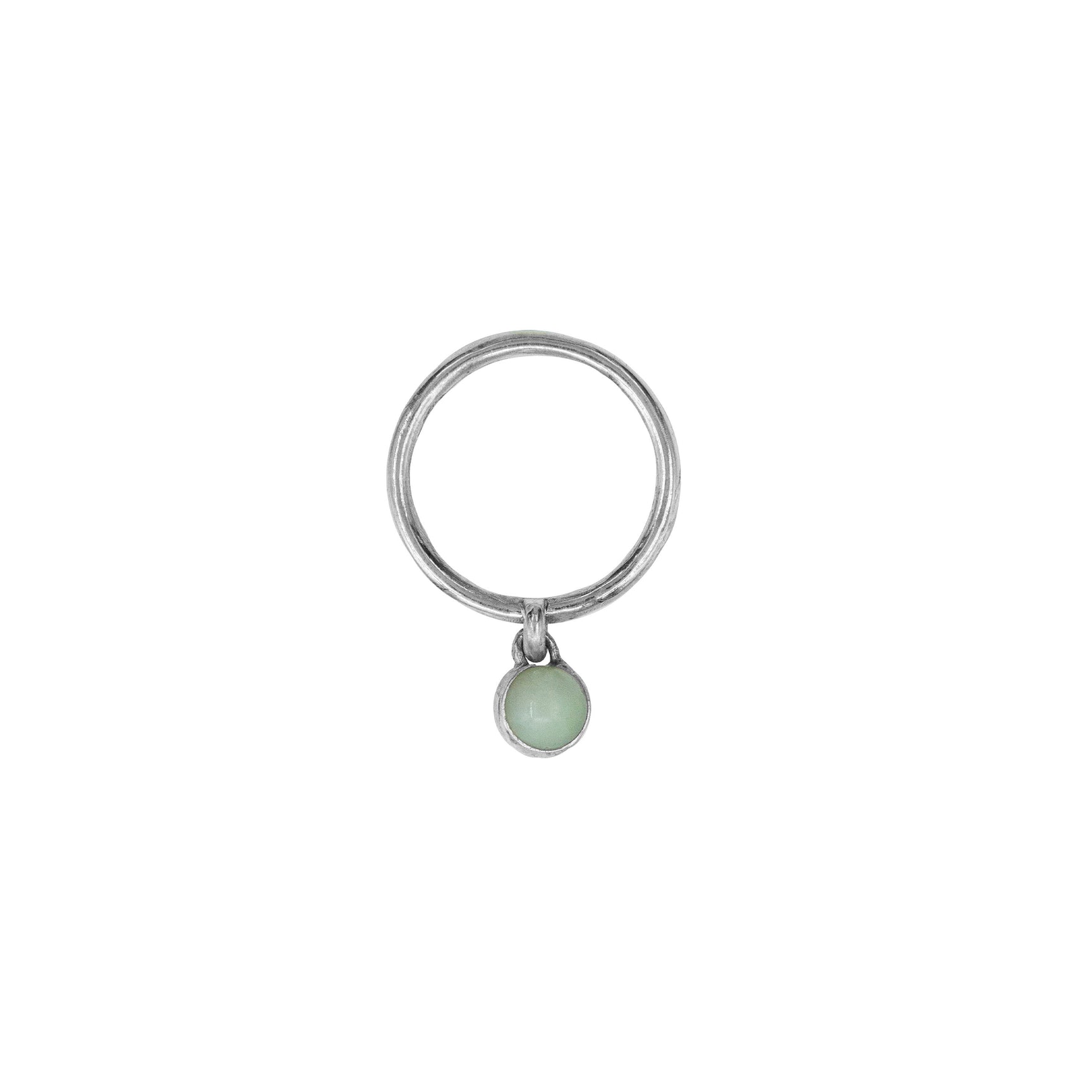 Small Drop Ring - Silver and Jade