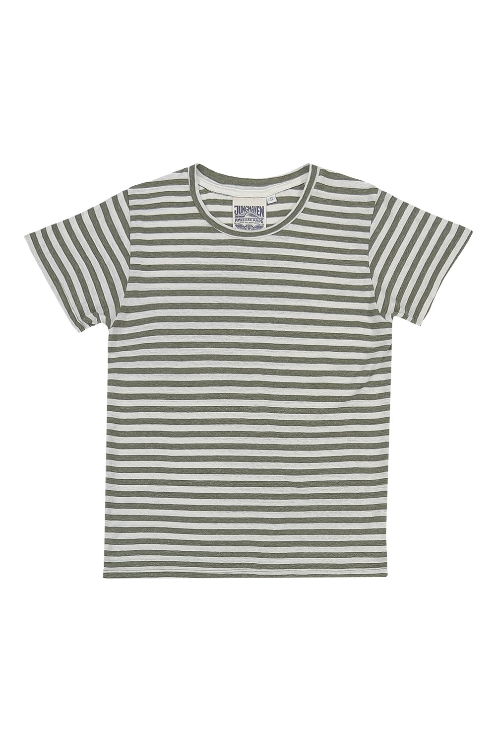 Stripe Lorel Tee - Olive/White Stripe