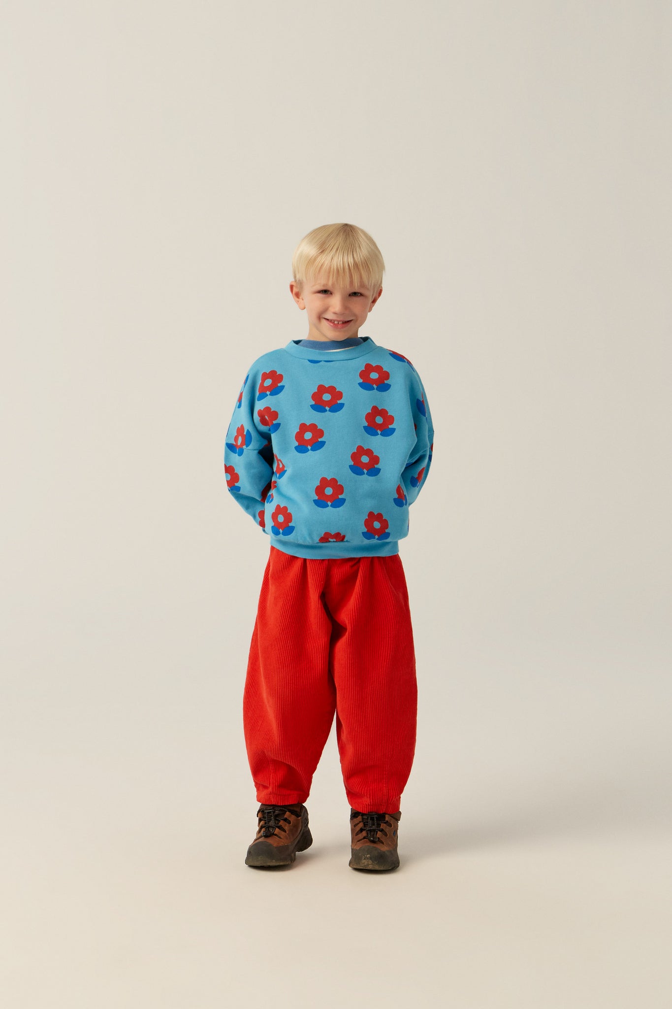 Big Flowers Sweatshirt - Light Blue