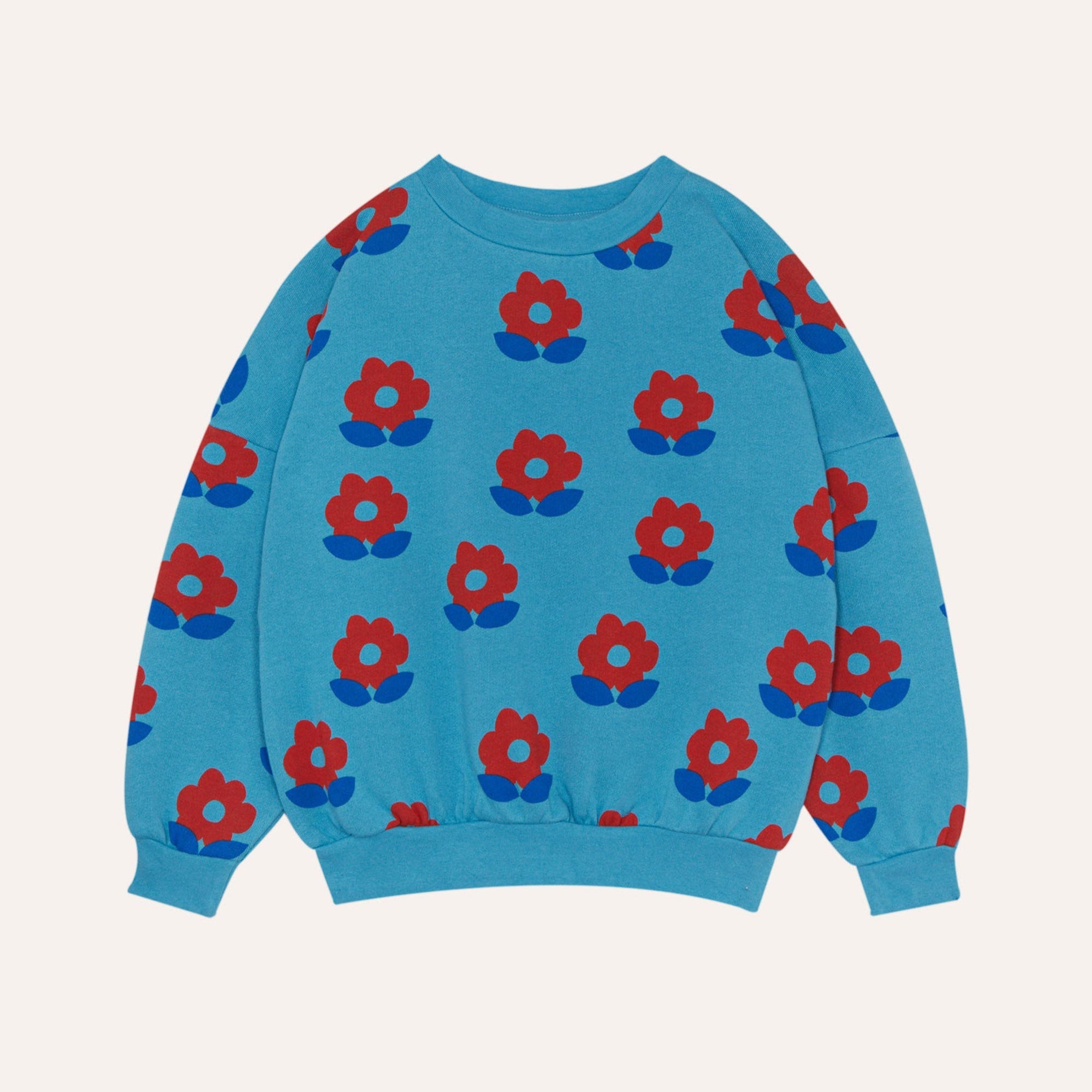 Big Flowers Sweatshirt - Light Blue
