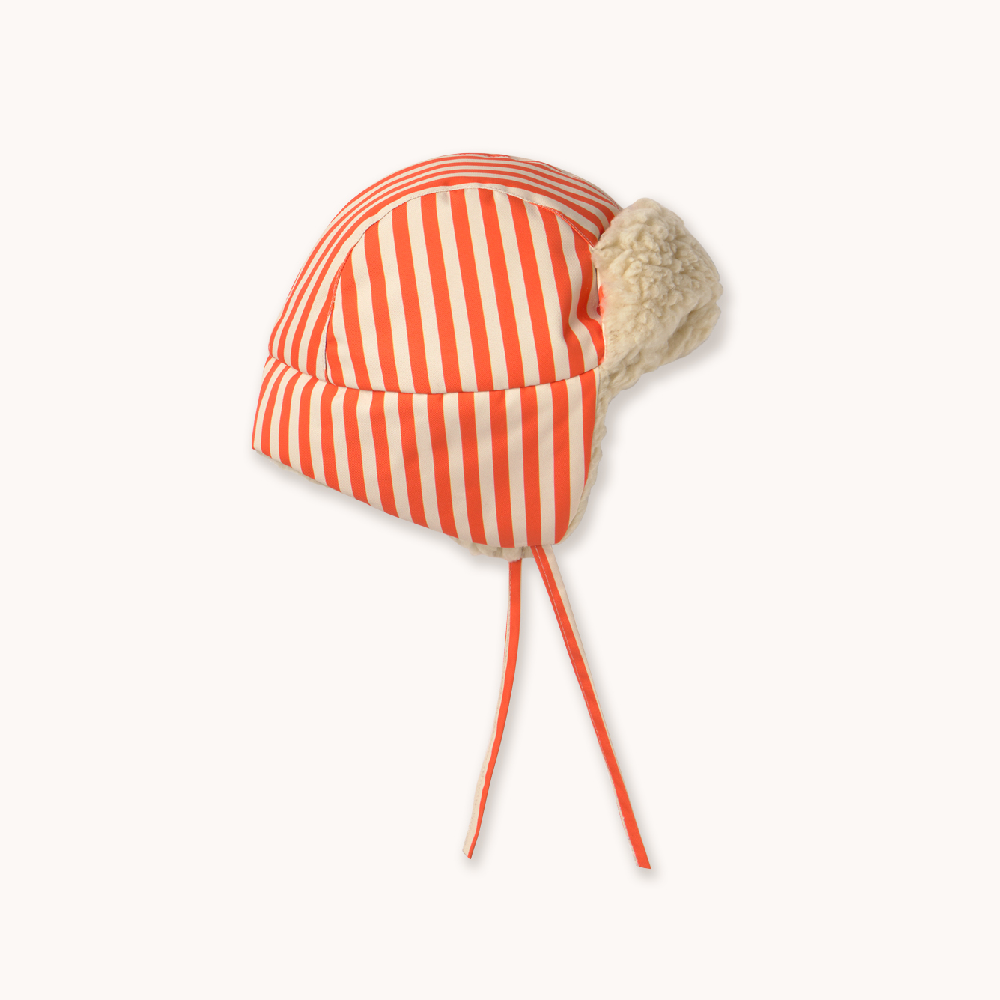 Stripes Chapka - vanilla/summer red