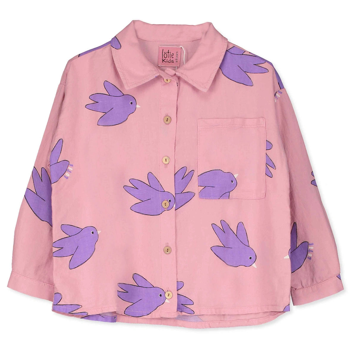 Flower Birds Rose Woven Shirt