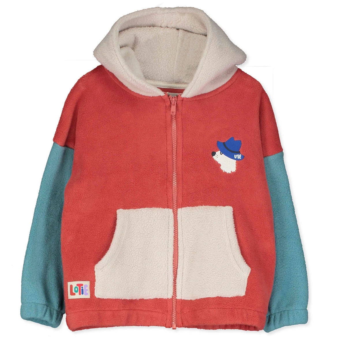 Colour Block Polar Hooded Jacket organic cotton