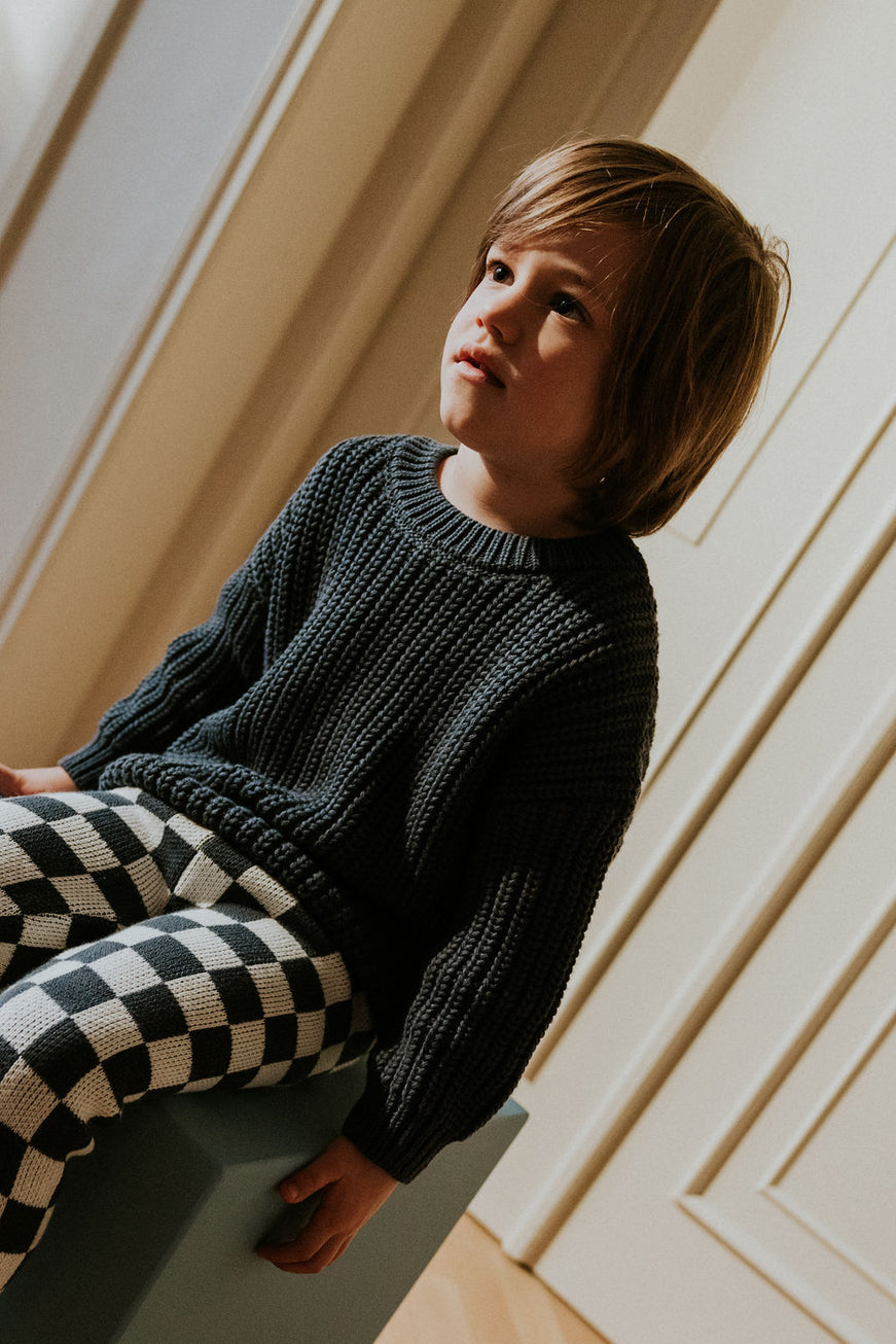 Chunky Knitted Sweater - Charcoal