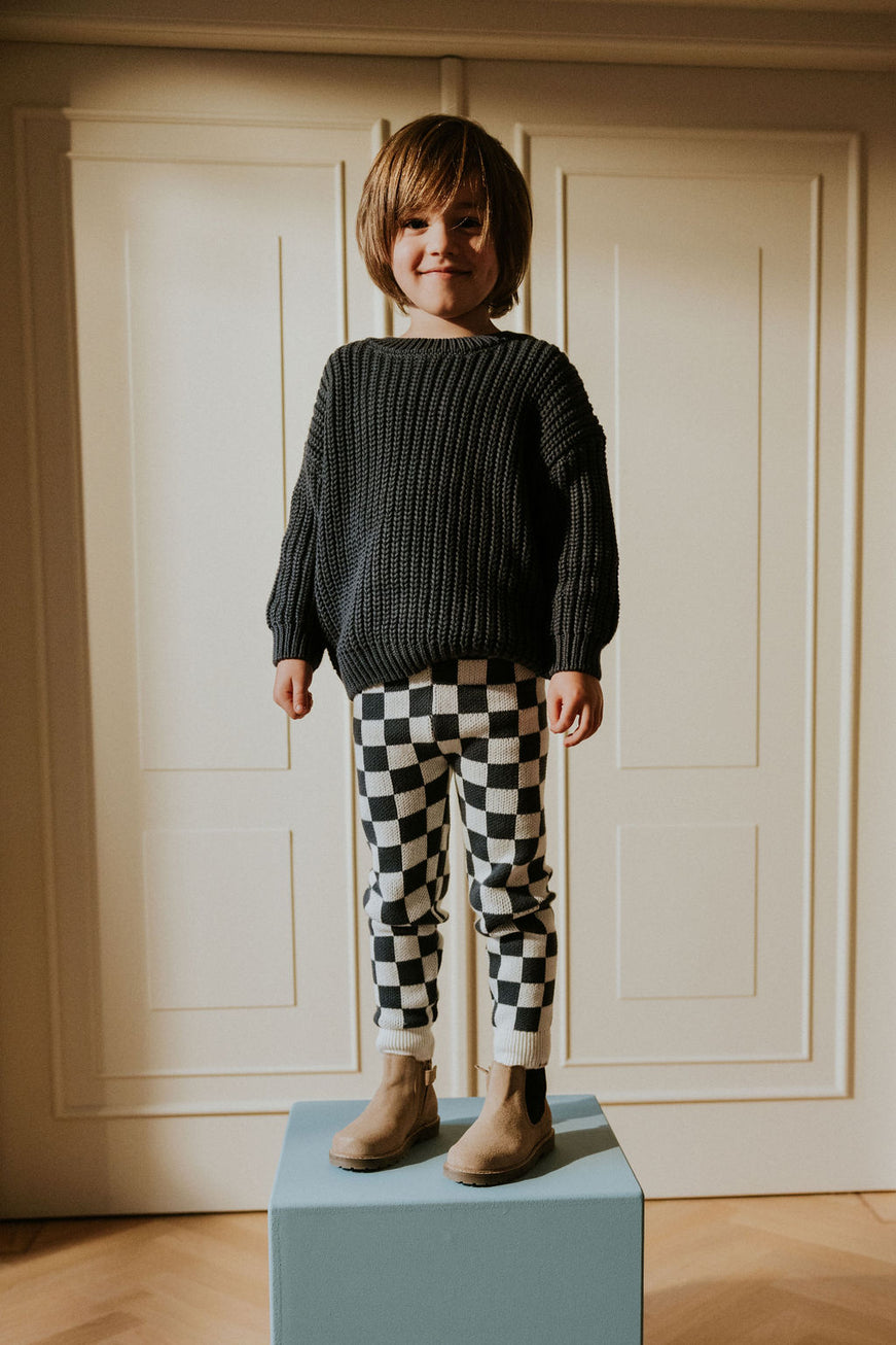 Chunky Knitted Sweater - Charcoal