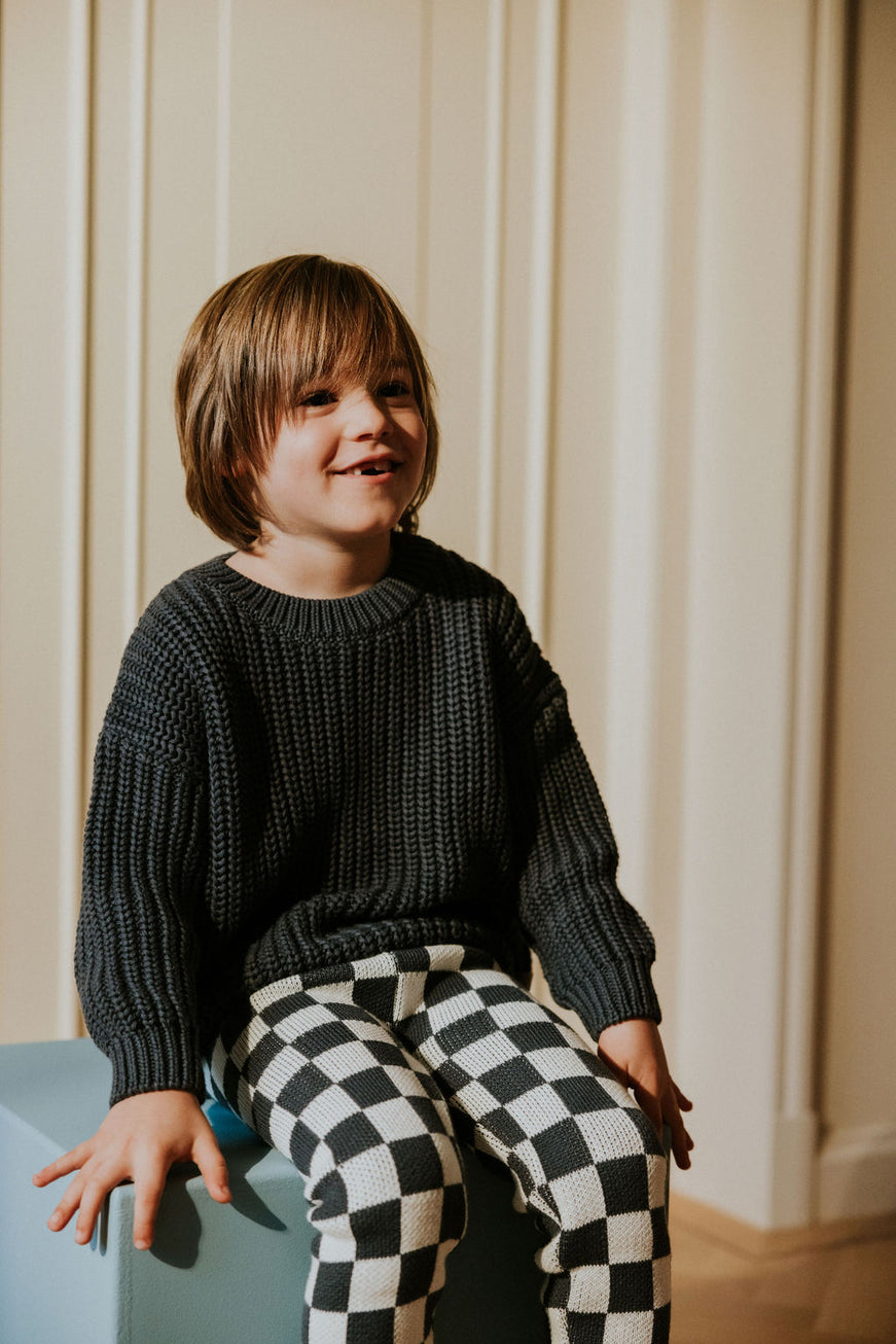 Chunky Knitted Sweater - Charcoal