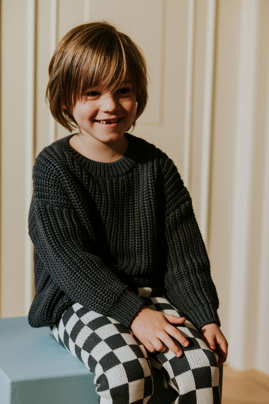 Chunky Knitted Sweater - Charcoal