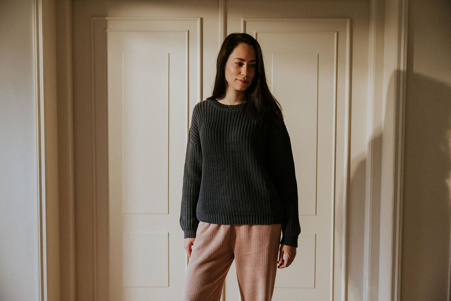 Chunky Knitted WOMEN'S Sweater - CHARCOAL