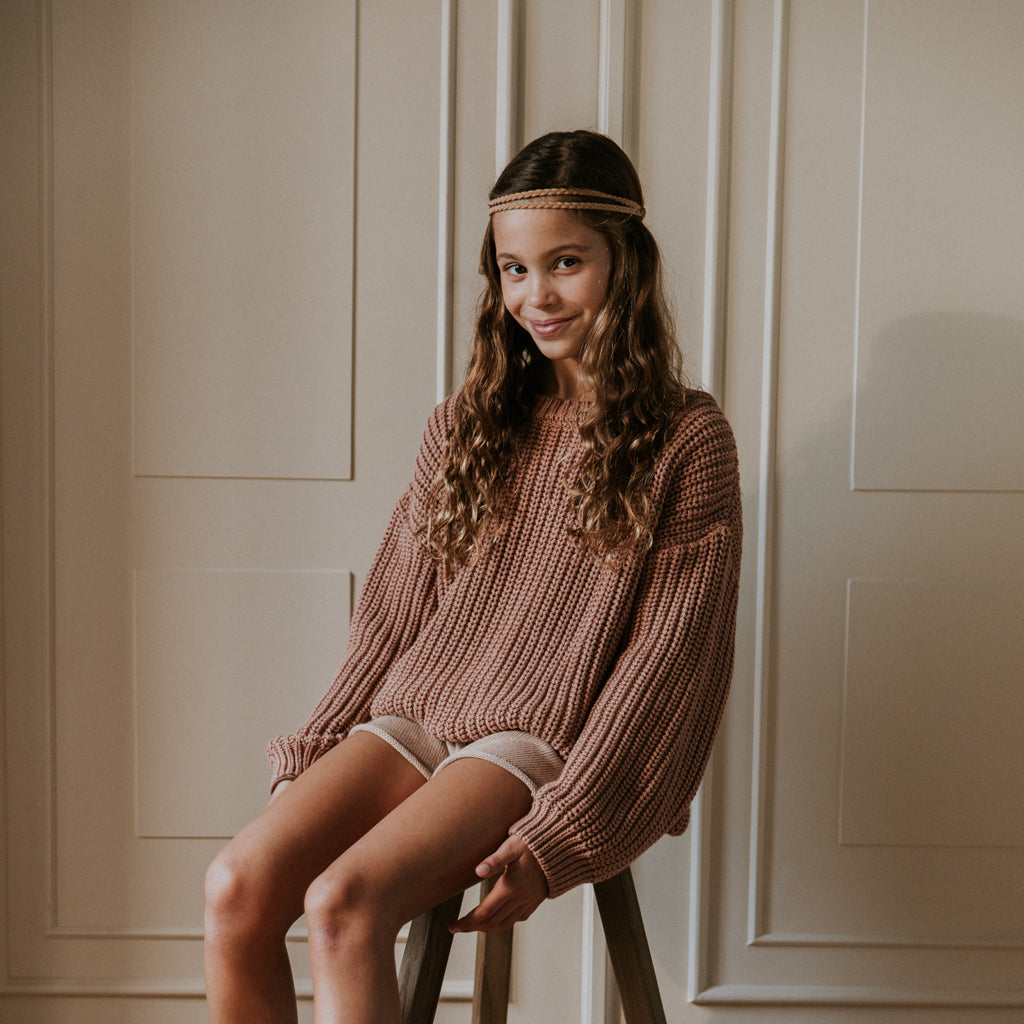 Chunky Knitted Sweater - Blush